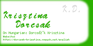 krisztina dorcsak business card